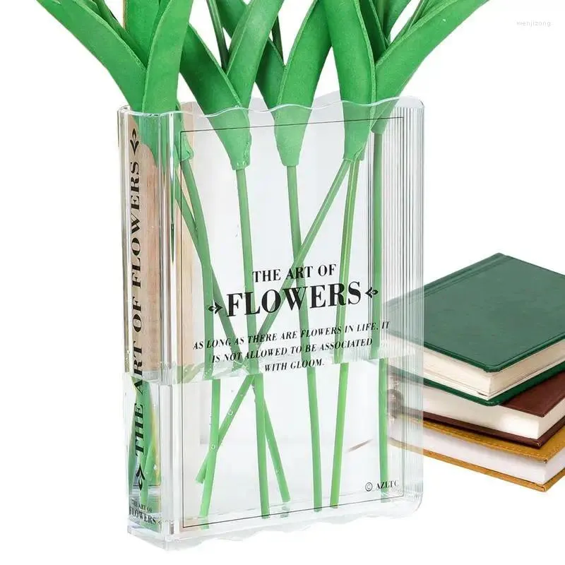 Вазы чистая книга ваза для цветов творческая декоративная акриловая уникальная цветочная прозрачная цветочная кухня спальня кухня