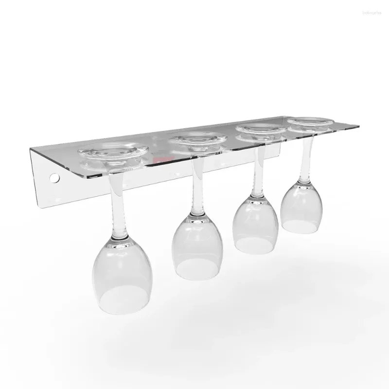 Kitchen Storage Acrylic Cup Holder Wine Glass Rack Stand Hanging Goblet Bar Hanger Shelf