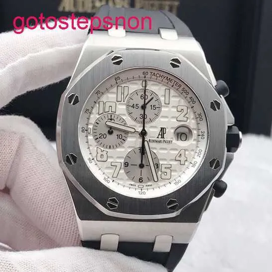 Erkek AP Bilek İzle Royal Oak Ofshore Hassas Çelik 26020 Otomatik Mekanik 42mm Tarih Ekran Zamanlama ve Anti Manyetik Tam Set Erkek Saat