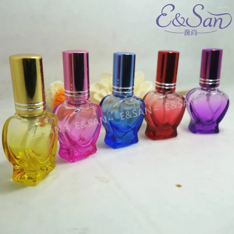 Storage Bottles Explosion P51-10ML Color Heart-shaped Spray Perfume Bottle Glass Air Nozzle 100pcs/lot