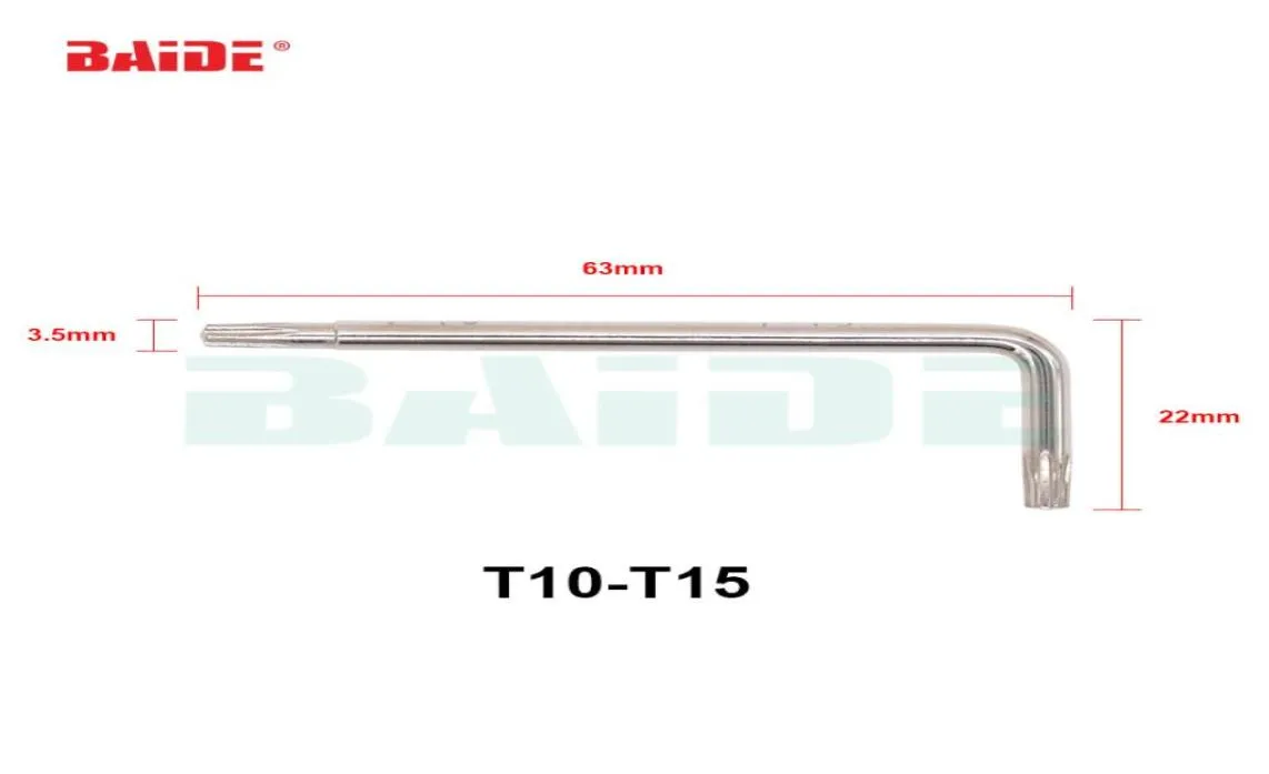 35 mm TORX T10 T15 Dualpurpose L Clé de clé 45 Tournevis en acier entier 500pcSlot3002384