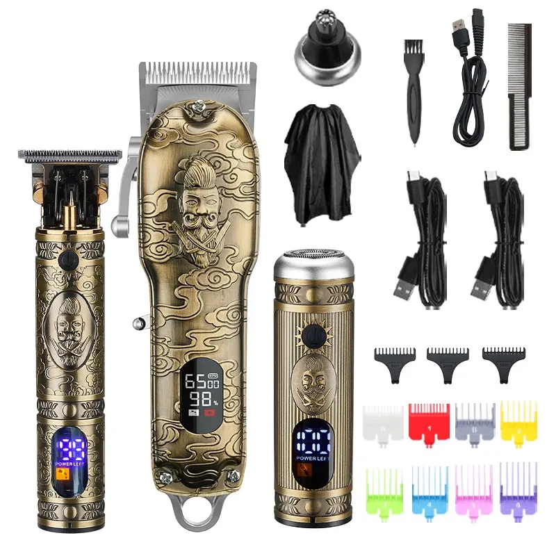 Clippers Professional Hair Clippers Set Barber Cutting Machine Electric Hair Trimmers For Men Grooming Kit Cordless Nos Cutter Clipper