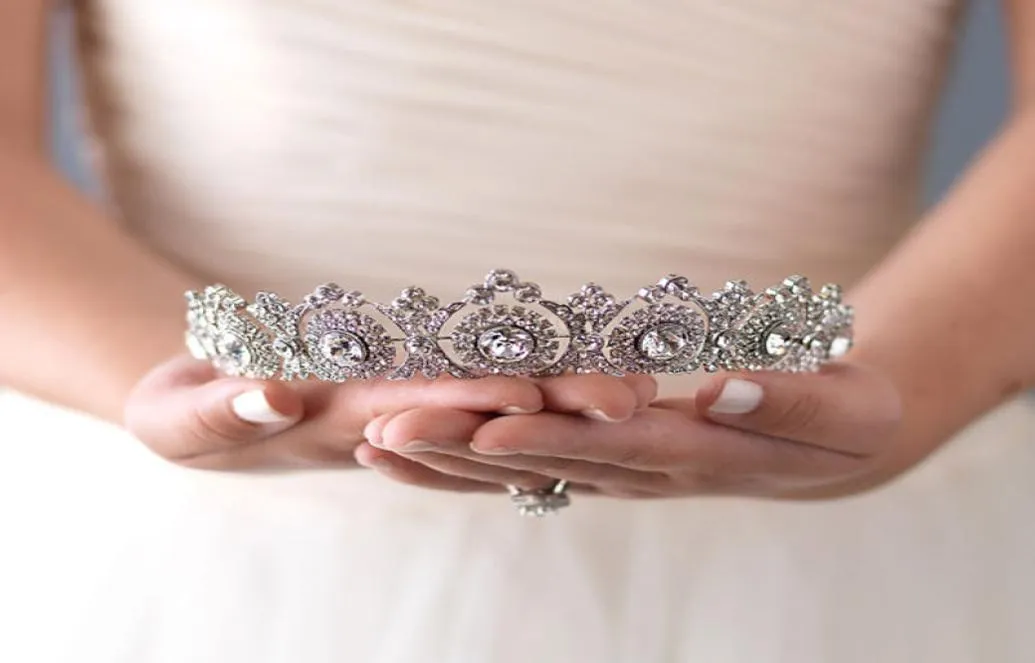 New Western Style Bridal Crown Headband Gorgeous Crystal Bride Headpiece Hair Accessories Wedding Tiaras Hair Jewelry Party Gift9778868