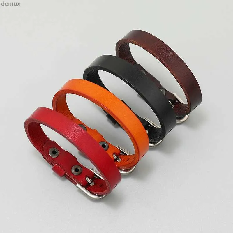 Otras pulseras Estilo vintage Color sólido Pulseras de cuero liso All-Match Pareja Men Women Accesorios a mano de mano Joyería de moda GiftSl240415