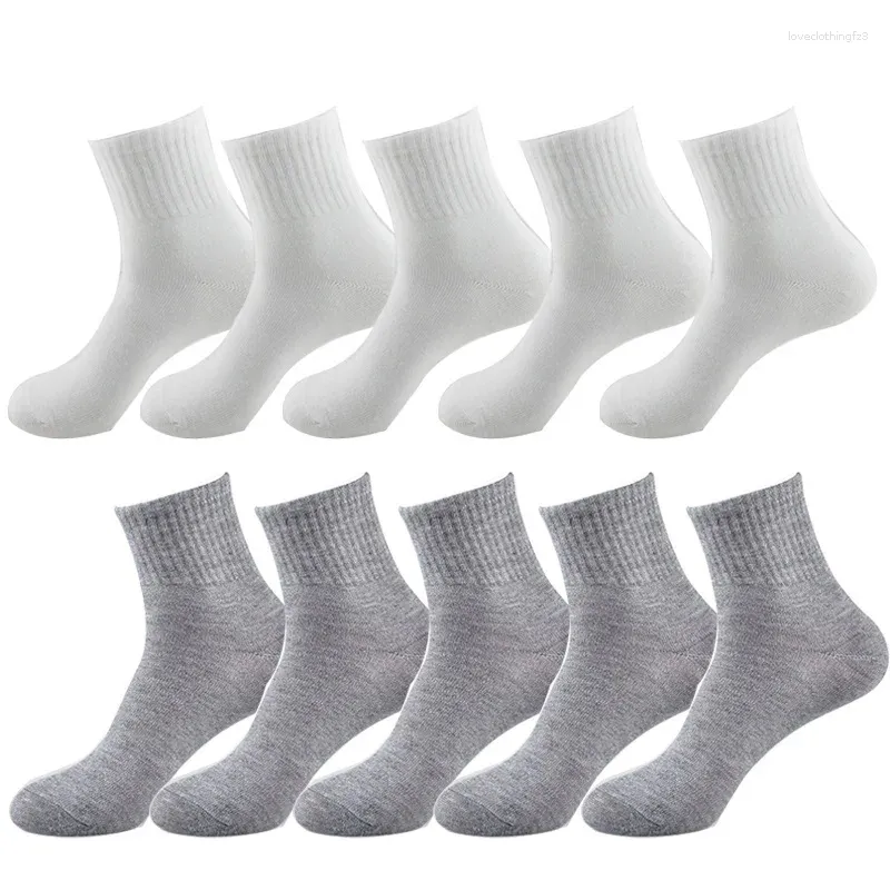 Donne calzini da 10PAIR Grey bianco nero Grey traspirante a colori solidi short a basso taglio di cotone di alta qualità