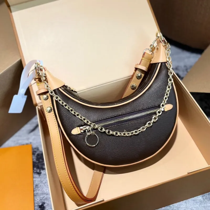 Top Luxury Designer Loop Sac Croissant Sacs Hobo Designer Purse M81098 COSEMÉTIQUE COSMETIQUE Baguette Underar Underar Mandbag Crossbody Metal Chain Collection