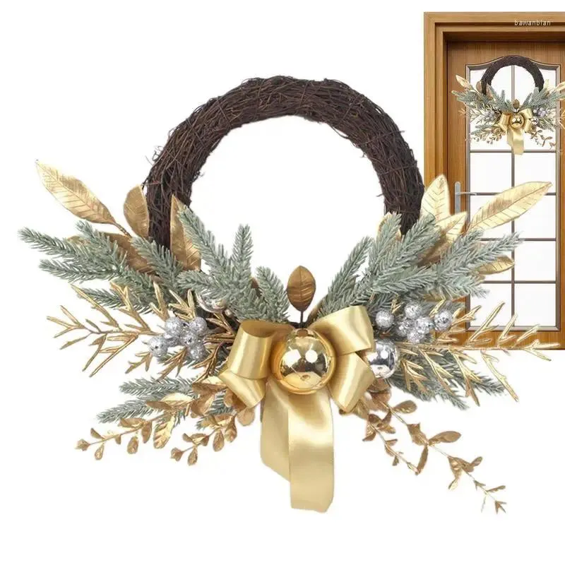 Kwiaty dekoracyjne 45 cm świąteczne wieniec drzwi frontowe fałszywe wieńce do wystroju festiwal wewnętrzny okno zewnętrzne dekoracje ścienne zimowe