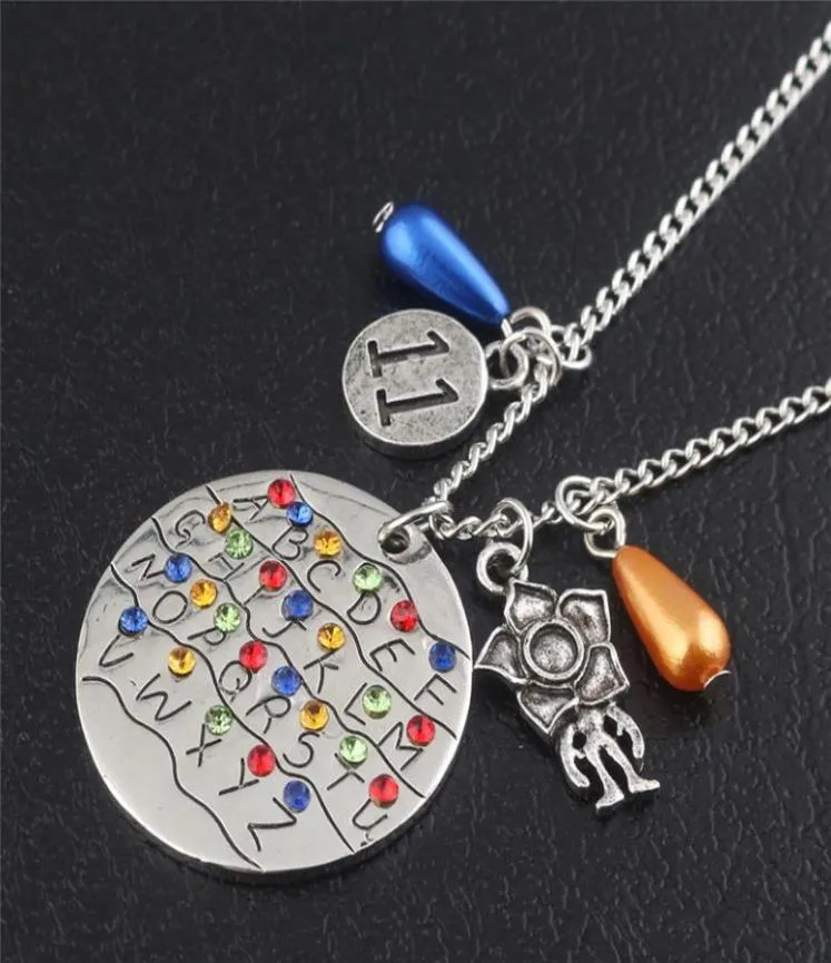 10pc Stranger Things Neckor Montauk 11 Alphabet Light Wall Pendant With Crittal Lady Girl Choker Cosplay Accessories6113255