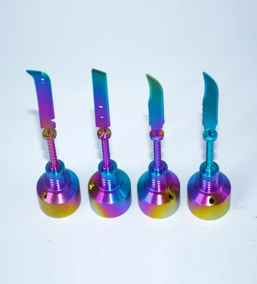 Smoking Rainbow GR2 Titanium Nail Dab Tool Wax Carb Cap Dabber avec Titanium Sword6981853