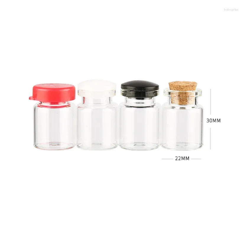 Lagringsflaskor 2024 500st 5 ml Transparent jacka Glasflaska Medicinal GRADE CONTROLLED DRIFT 22x30 navelsträng