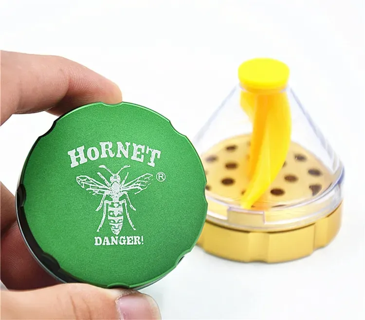 New Hornet Grinder Herb Grinders 50mm Herb Tobacco Grinders Funnel Shape Clone Metal Aluminum Alloy Smoking DHL