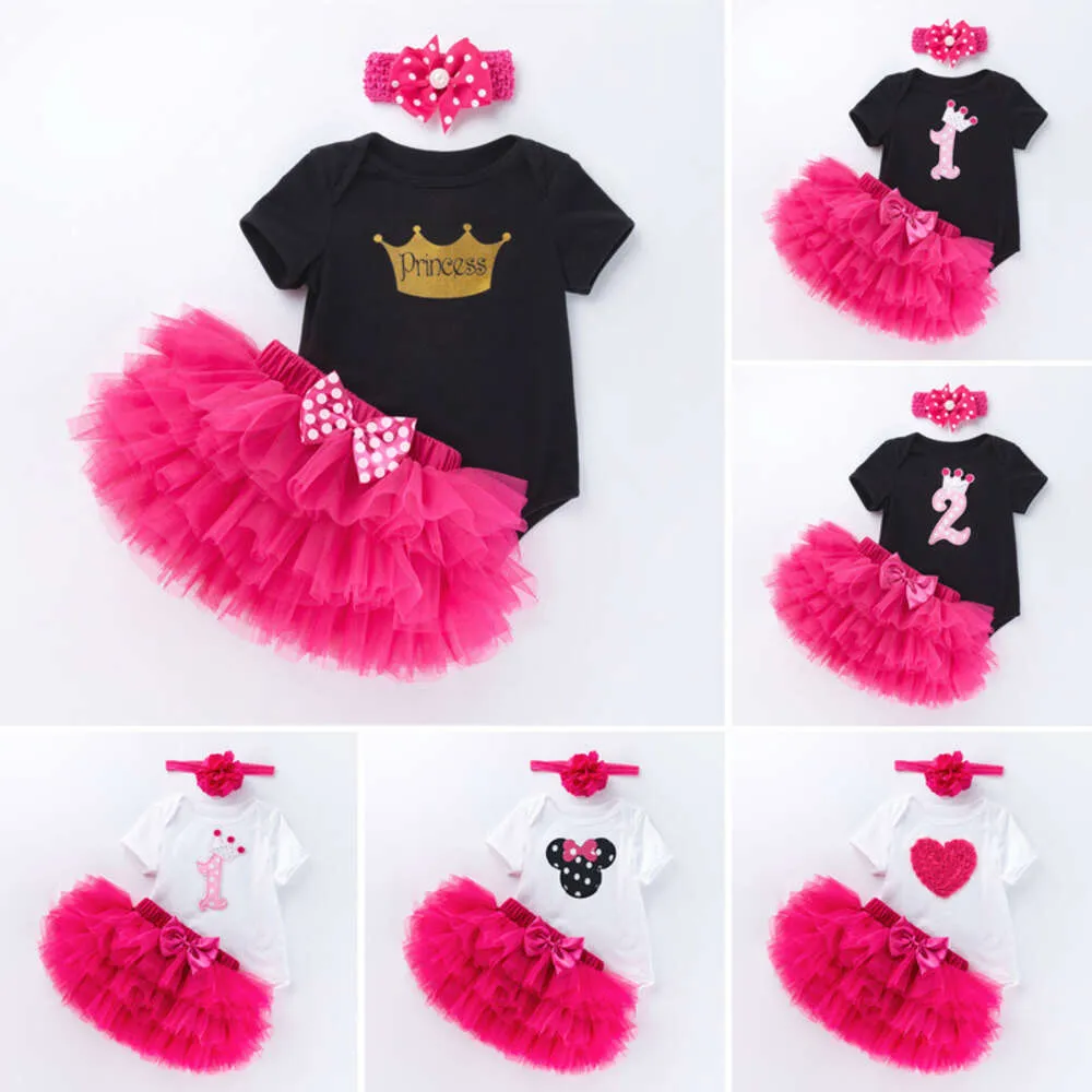 Girl Baby Outfit in bianco e nero a maniche corta Abito da arrampicata da principessa set estate per bambini di un anno abbigliamento per bambini