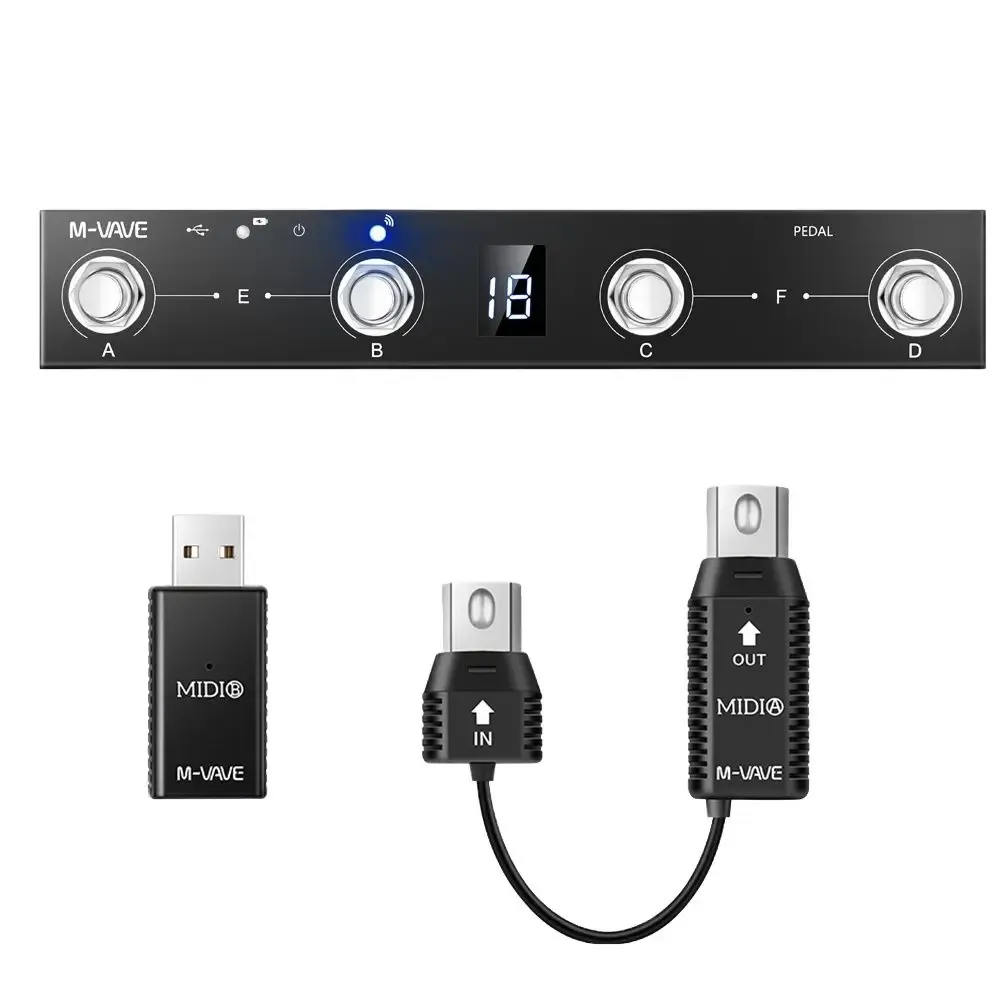 Cavi Pedal Guitar Progettabile controller MIDI Supporto USB/Bluetooth; Sistema MIDI wireless; per bias fx 2/zoom ms50g/g1xon