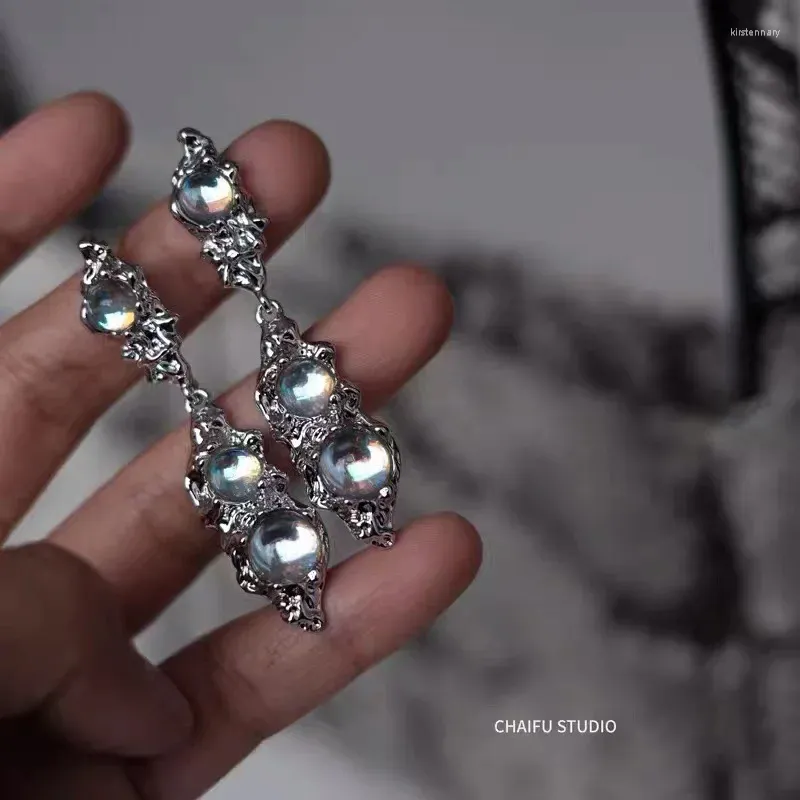 Dange oorbellen modeontwerp maansteen kwastjes laten vallen voor vrouwen charme kristal feest sieraden accessoires geschenken