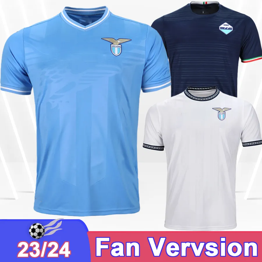 23 24 Lazio Mens Soccer Jerseys Pedro Immobile F.anderson Kamada Luis Alberto Zaccagni Lazzari Marusic Home Away 3 -е футбольные рубашки