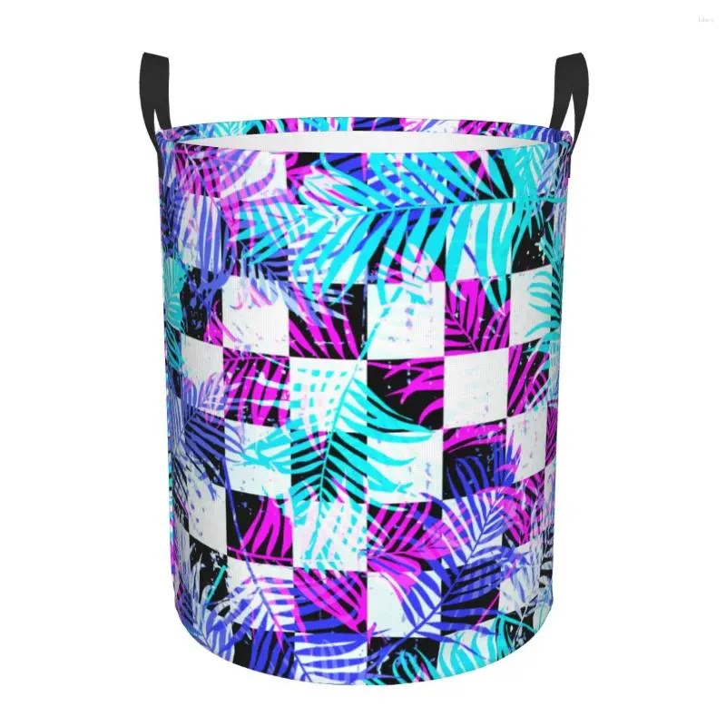 Sac à linge Panier de paume tropicale Palle Géométrique Modèle Pliant pliage des vêtements sales Jouets Bodet Bodet