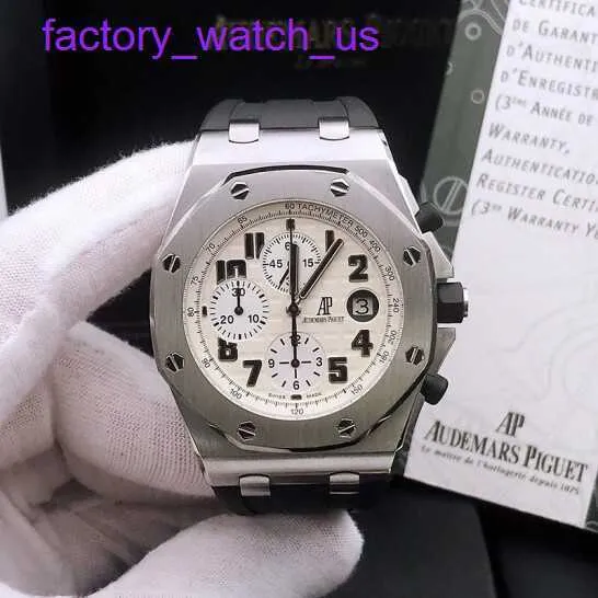 Iconic AP Wrist Watch Royal Oak Offshore Series Calendar Timing 42mm Fashion Automatic Mechanical Steel Sports Mens Watch 26170STOOD091CR01 White Plate Black Need