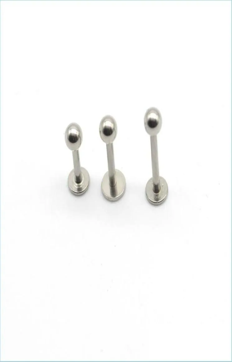 Labrret Lip Piercing sieraden Labret Ring Lip Stud Bar staal 16 gauge body sieraden Liage Tragus Piercing Chin MJfashion Dhdwp6116264