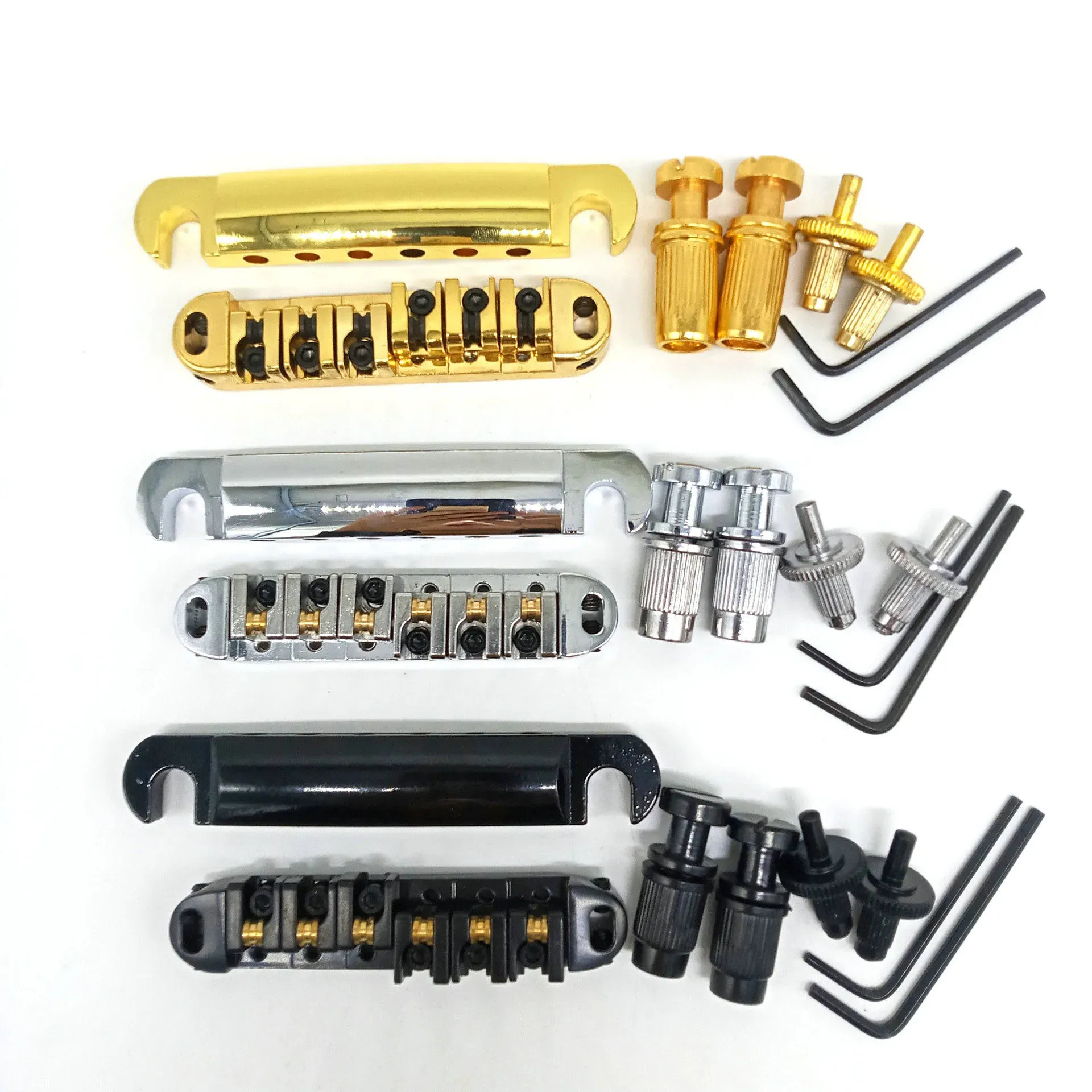 Cables 1 Set Roller Saddle Bridge Tailpiece Upper Lower String Bridge Compatible for LP SG Les Paul Electric Guitar