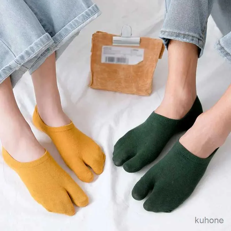 Socks Hosiery Two Finger Socken Sommerkämmtepaar Tabi Socken atmungsaktiv zwei Zehensocken Frauen Männer nicht rutschvissible low geschnittene Bootssocken