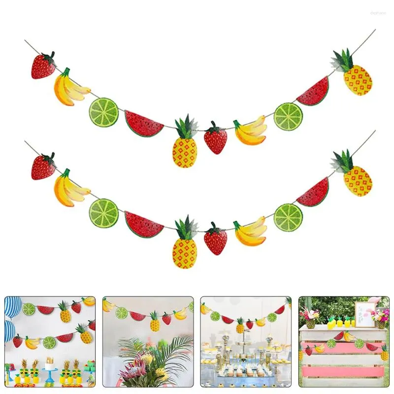 Party Decoration 3 Sets Fruit Latte Levers Summer Themed Decorations Location Setting Props