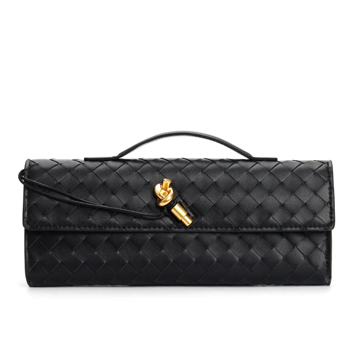 Echtes Leder langer Clutch undiamo mit Griff intrecciato Handwerkskuh Leder Frauen Umhängetaschen Geldbörsen und Handtaschen berühmte Markendesigner Abendtasche 2559