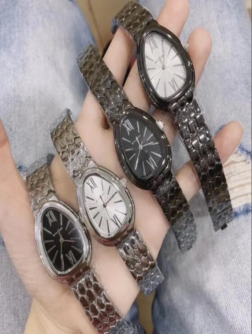 HK Duty Shop Top Quality Italie Jewelry Brand Shape Snake Forme en acier inoxydable Femmes039s Tag Luxury Diamond Watch9190005