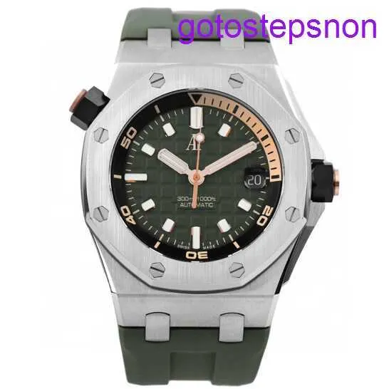Highend AP Wrist Watch Royal Oak Offshore 15720st Avocado Green Plate Green Face Gold Pointer 42mm mätare