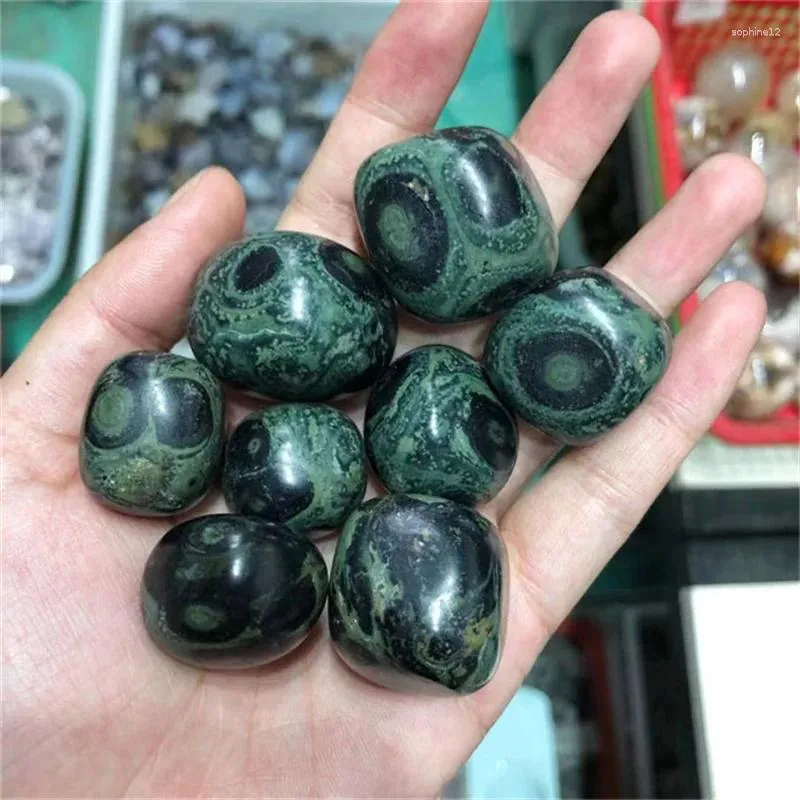 Figurine decorative all'ingrosso Bulk all'ingrosso Verde naturale Kambaba Jasper Tumble Stone per Reiki Healing Gemstone Decoration