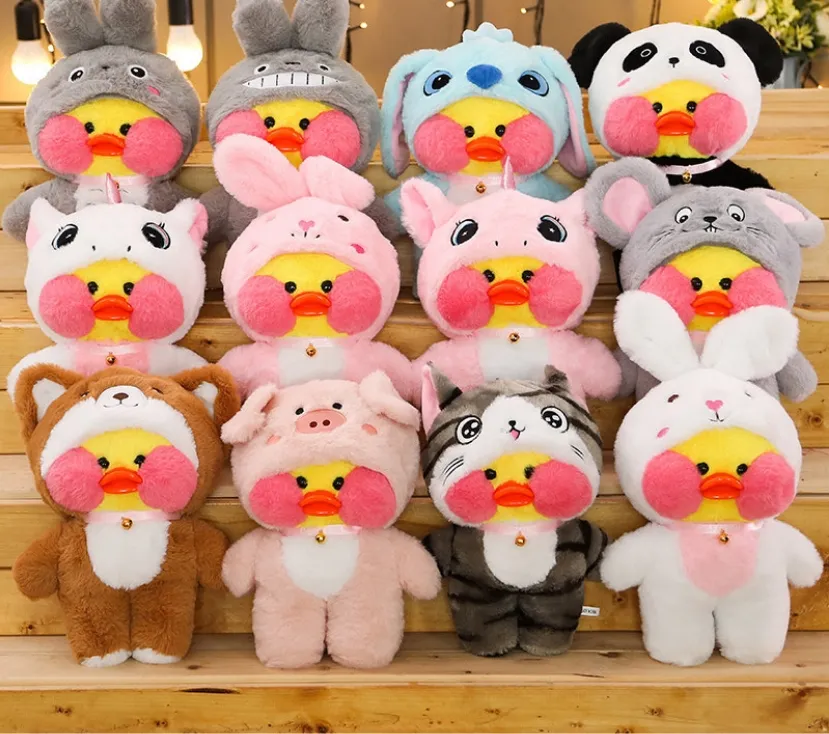 New internet celebrity hyaluronic acid duckling doll plush toy prototype transformed into yellow duck doll children's gift