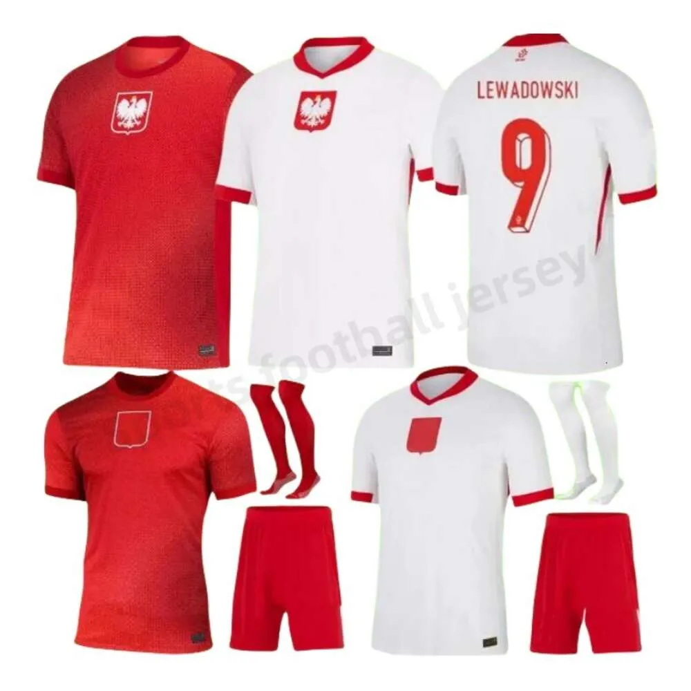 2024 Euro Cup Cup Polska National Team Fans Polonia Soccer Maglie Lewandowski a casa via Milik Piszczek Piatek Grosicki Krychowiak Zielinski Men Kit Kit