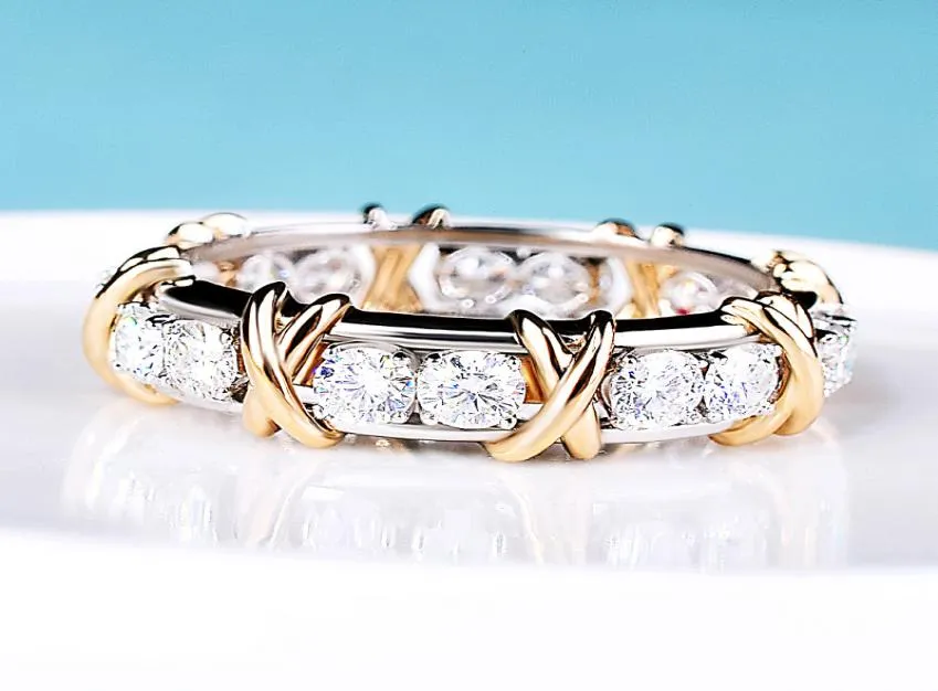 STAR met XO-vormige diamantring vrouwelijk 18k gouden roségoud super amfibole ring3578614