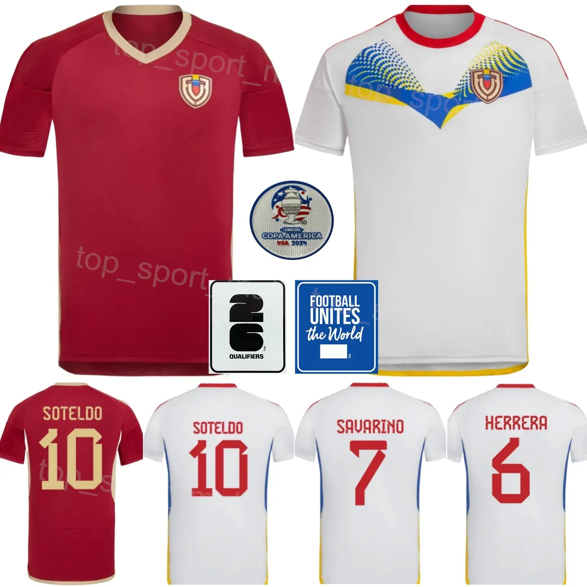 2024 Copa America Venezuela Soccer Jersey 3 OSORIO 23 RONDON 10 SOTELDO 6 HERRERA 7 SAVARINO MACHIS NAVARRO FERRARESI CASSERES JR Football Shirt Kits National Team