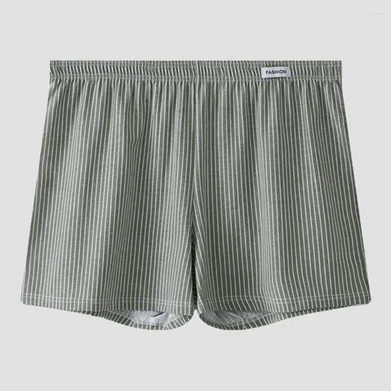 MUITAS MEN MEN listra em casa algodão puro short de ascensão média calcinha calcinha cuecas cuecas de juventude respirável masculino boxers masculinos