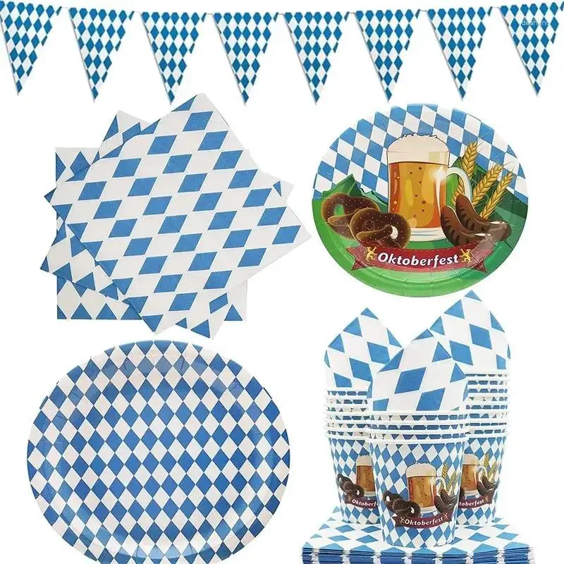 Dekoracja imprezy Oktoberfest Dekoracje motywu piwo za sztućce papierowe kubki na serwetki nabrzeże obrus