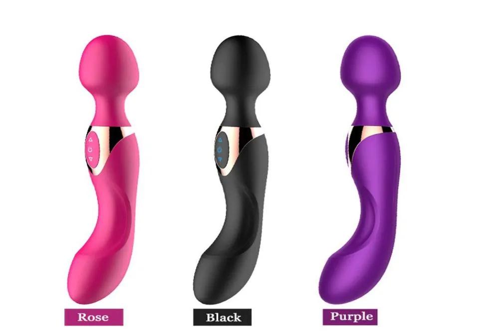 Full Body Massager Silicone Wand Massage 10 Speeds USB Big Powerful Magic Massaging Stick Vibrators for Back Neck Legs Sport 8393072