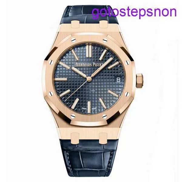 Highend AP Wrist Watch Royal Oak Series 15510or Or Rose Gold Blue Plate Automatic Mecanical Mens Fashion Casual Business Habinage