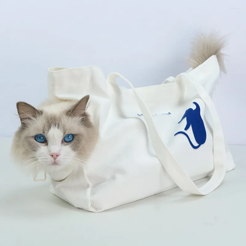 Transportadores de gatos Bolsa de animais de estimação respirável Bolsa de pet -ombro Abertura da bolsa confortável Carregar bolsa ao ar livre para