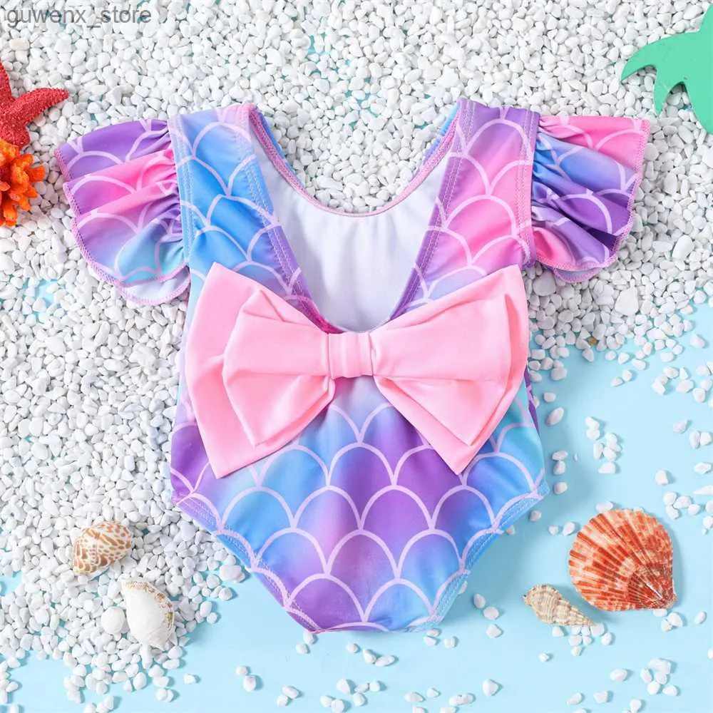Moiffe de bain Summer Summer Kims de maillot de bain Batchi One-Piece Digtial Print Baby Bathing Costume Global Suit Summer Beachwear Swimwear Y240412Y240417SOT1