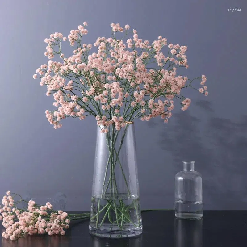 Decorative Flowers Cafe Decor Simulation Gypsophila Plastic Green Plant Artificial Multi Head Babysbreath Flower Branch El Decoration