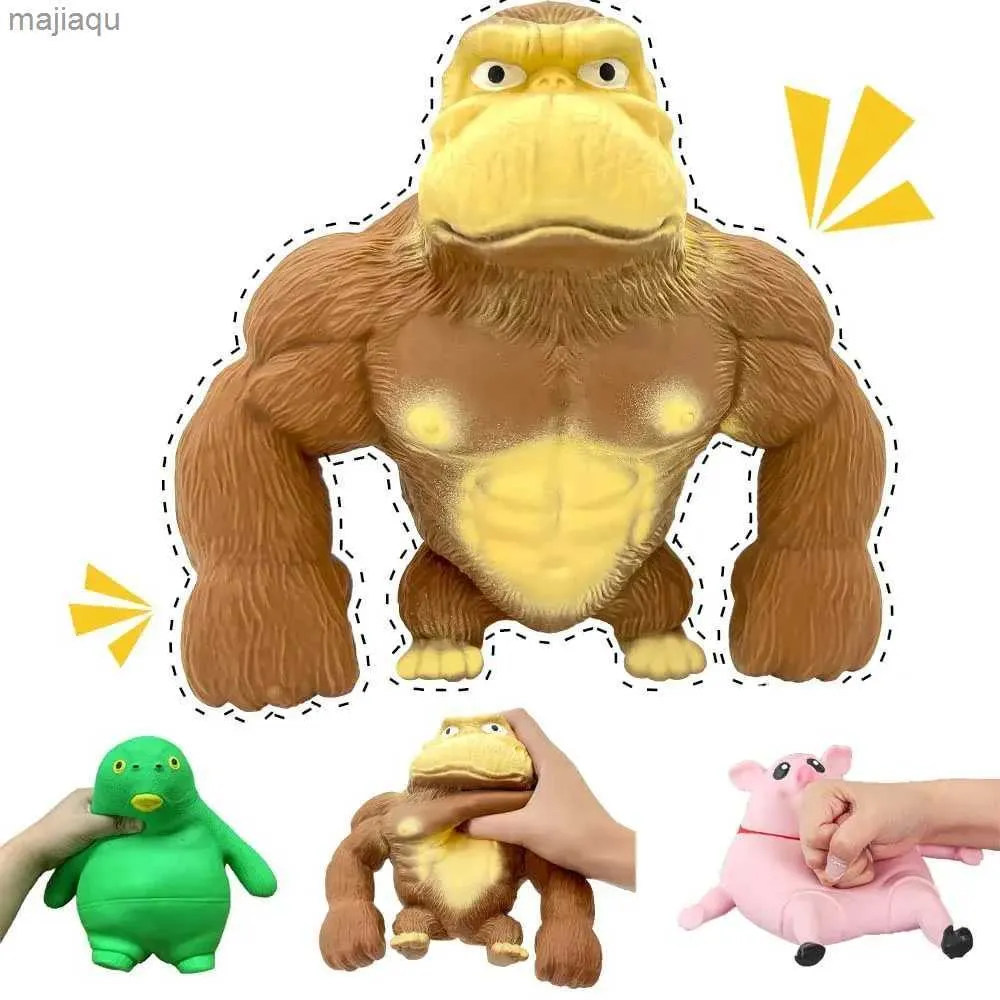 Dekompressionsleksak pressa gorilla leksak roliga apa leksaker vuxna sensoriska stress leksaker gummi sträcka och pressa gorillgåva för barn fidget toysl2404