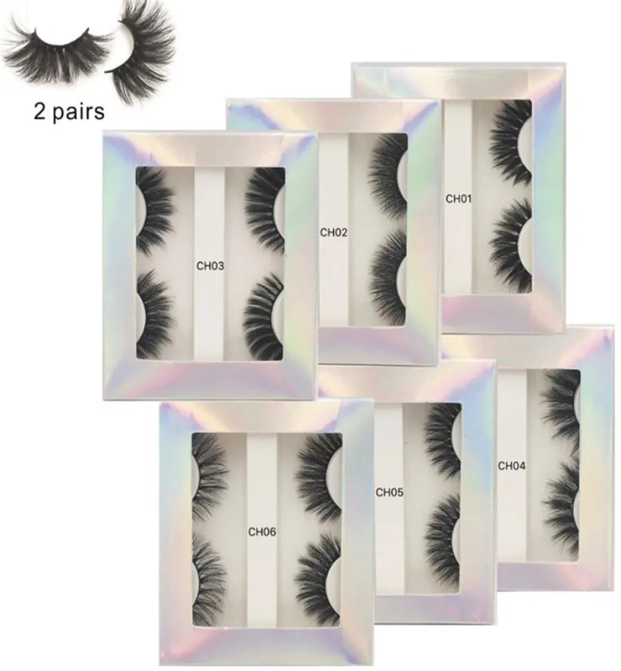 Epacket New Whole Lashes Packaging Boîte à cils de vison 3D Mink pas cher 2 paires Étiquette privée Cyelash personnalisé 6667172513