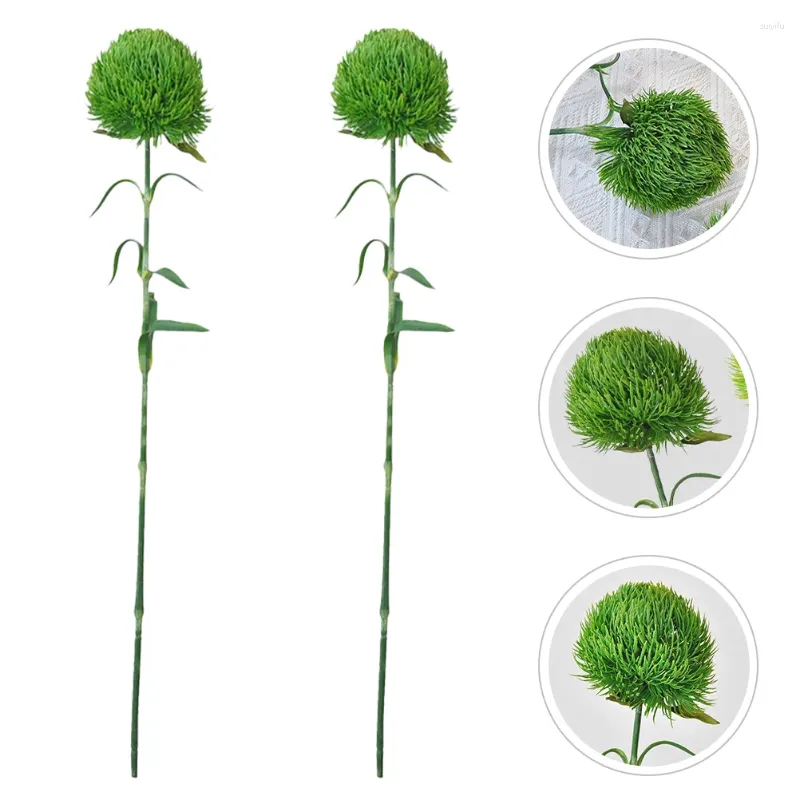 Decorative Flowers 2 Pcs Artificial Plants Indoor Decor Faux Greenery Stems Realistic Soft Pvc Office