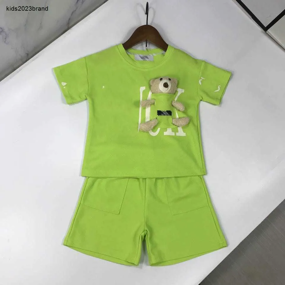 New baby tracksuits Pocket Doll Bear Design summer suit kids designer clothes Size 90-150 CM boys T-shirts and shorts 24April