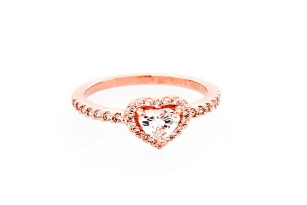 Anneaux de cœur en or rose ajustement pour les bijoux de style original scintillant Ring de coeur surélevé 188421C022822632