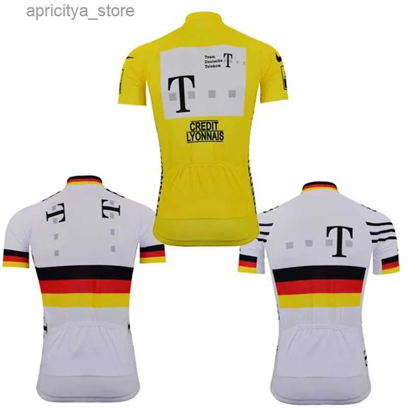 Cycling Jersey Sets Mens Germany Pink Shirt Cycling Jerseys Bike Kit Yellow Short Seve Sets Bicyc Clothing Bib Pants Ride Wear Customizab L48