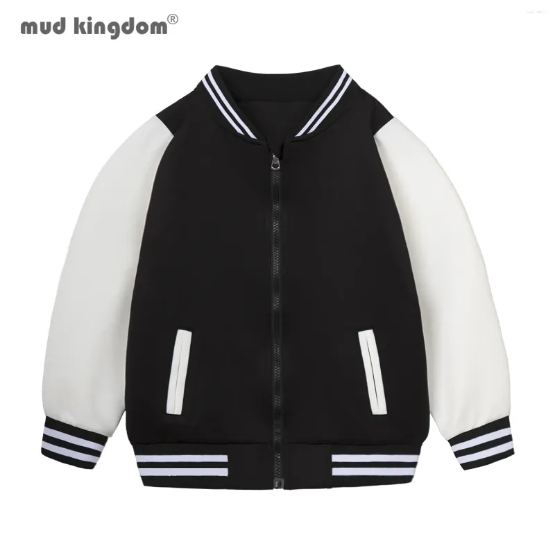 Vestes Mudkingdom Automn Garçons filles Jacket de baseball sèche rapide Zip Up Coat Clothing Casual à manches longues pour enfants Diswear légers