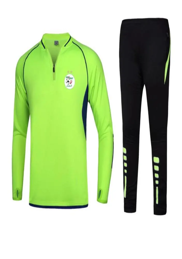 Algerien Männer Sport Sets Fußball Halb Reißverschluss -Training Anzüge Anpassen der Club -Logo Kinder Größe 22 28 Running Tracksuits30246787230320