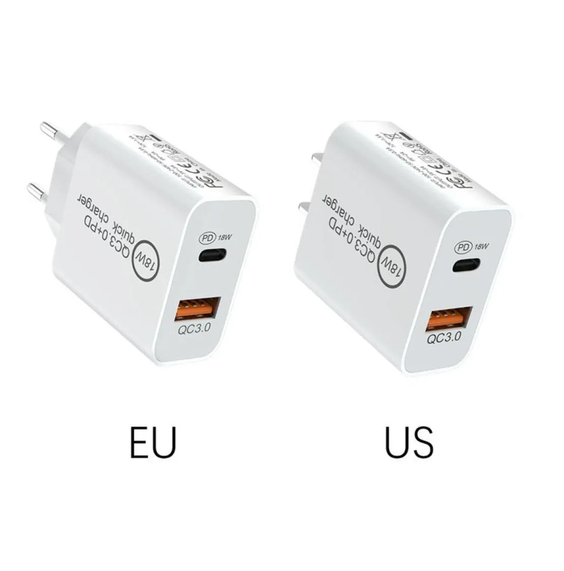 18W Fast USB Charger PD Quick Charge Adapter TYPE C Plug Charging for iPhone 12 mini 11 Pro max Samsung S21 ultra huawei xiaomi LG7926834