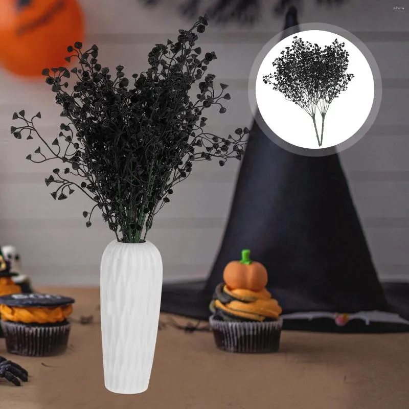 装飾的な花屋外ハロウィーンの装飾シミュレートされた植物パーティーガーデン2pcs（7フォーキングゴールデンベル（黒））